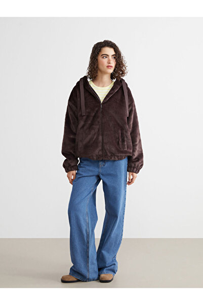 LC Waikiki Hooded Oversize Women's Plush Jacket