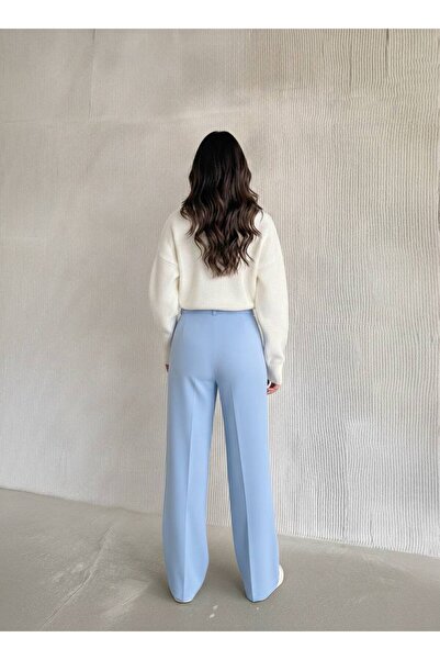 TİENDEROPA Women's Pleated Fabric Atlas Palazzo Pants