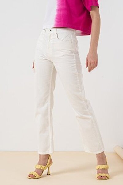 KARL LAGERFELD JEANS - Straight high-waist jeans, White, W30-L30