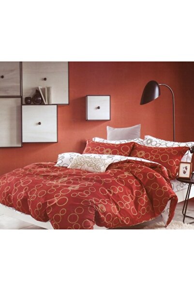 Casa New Fashion 100% Cotton Bedding Set, Red, 4 Pieces, 230 x 200 cm