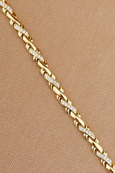 Store Vip X Sonsuzluk Gold Çelik Bileklik En:6mm 17+2cm