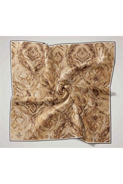 Silk Home Eșarfă din mătase Tivil cu model geometric maro amar, aur, IST 1114...