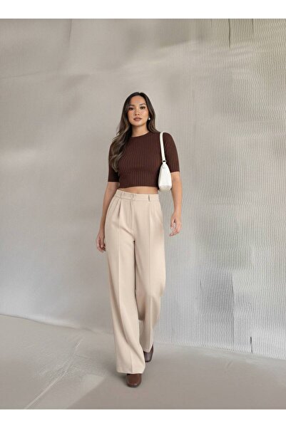 MIZUKI Women's Pleated Fabric Atlas Palazzo Pants