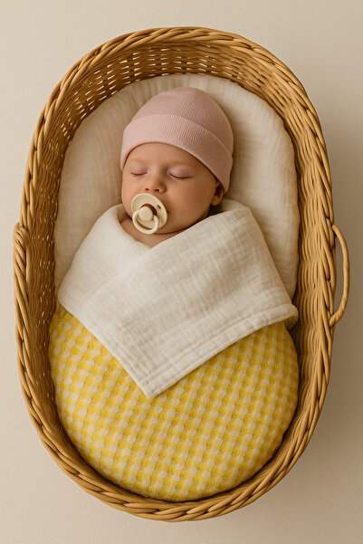 Elifutex Pike ve müslin çift taraflı Bebek battaniyesi