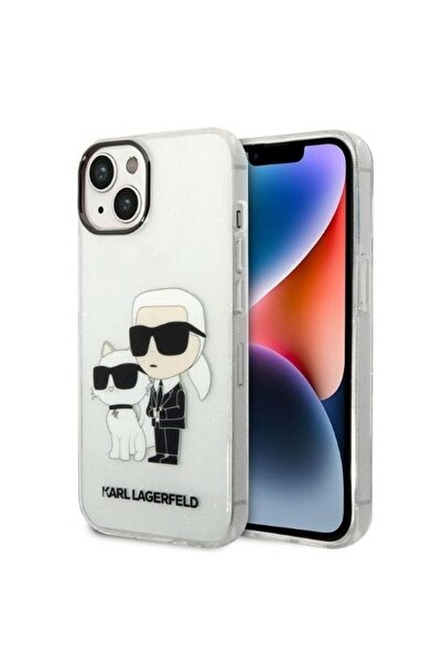 Karl Lagerfeld Θήκη για iPhone 14 Plus, Σκληρή θήκη με γκλίτερ, Διαφανής