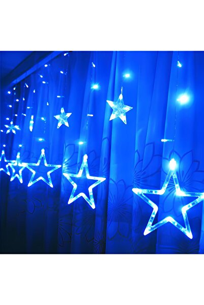 OricareFain Instalatie craciun Perdea, 3 m, luminoasa de stele, Interior/Exterior, Interconectabila, Albastru