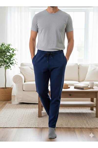 FAMESTEKSTİL Men's Dark Blue Tracking Pants