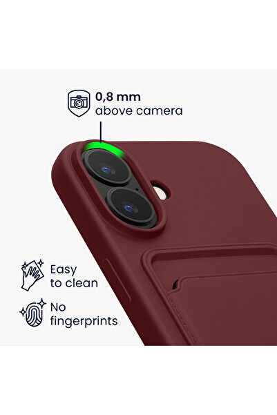 KWmobile Case for Apple iPhone 16, Dark Red, Silicone, KWM000022UF006C