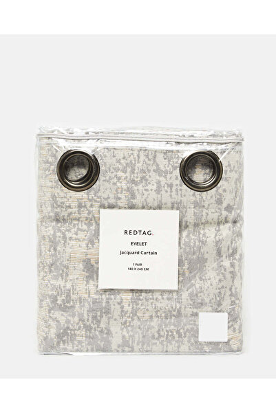 REDTAG Grey 1 Pair Textured Jacquard Curtain (Without Lining)