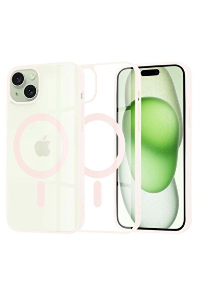 SKYDDAR INNOVATION Case for iPhone 15 Plus, MagSafe Pro silicone, sticker set, Pink