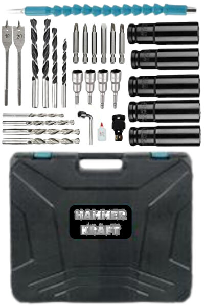 HAMMERKRAFT 3 Lü 4 Lü 5 Li 6Lı Matkap Setlerine Uyumlu Boş Takım Çantası Uç T...