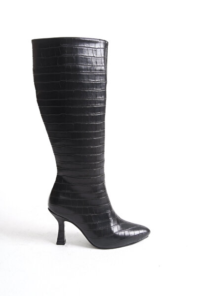 Shoesers Cizme cu toc cu fermoar complet cu design special pentru femei