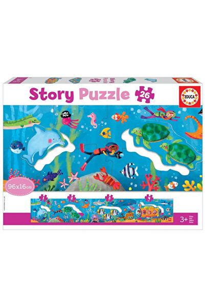 EDUCA Panoramic Puzzle 26 pieces Story Puzzle Underwater World 18902