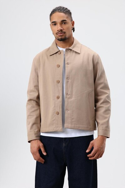 VAMOSCLO سترة جبردين بقصة مربعة من فرو المنك