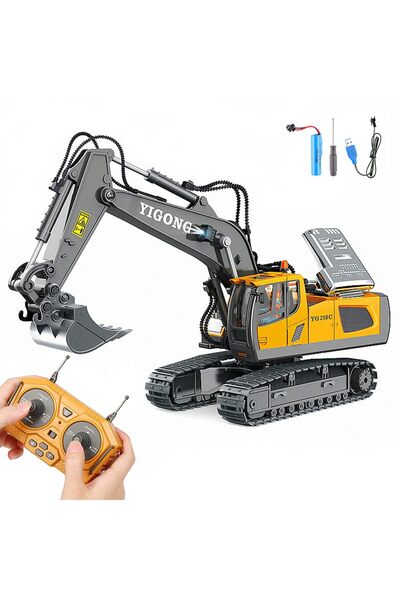 YESMAX Remote Control Excavator Toys, RC Construction Excavators Digger Vehic...