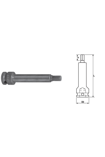 Özat Cap cheie tubulara de impact 1'' cu profil hexagon exterior, o piesa, lu...
