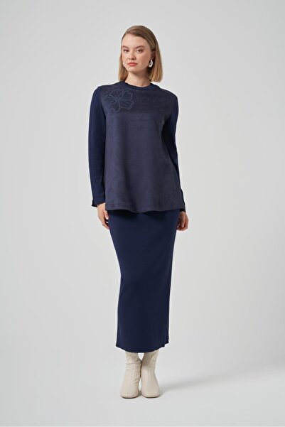 Nuss 3004 Suede Tunic Navy Blue