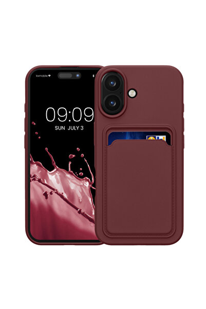 KWmobile Case for Apple iPhone 16, Dark Red, Silicone, KWM000022UF006C