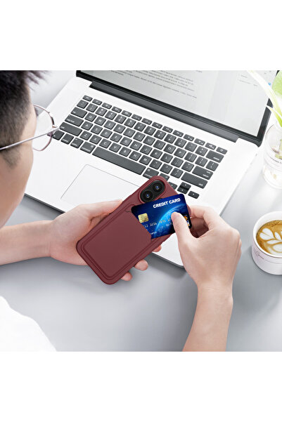 KWmobile Case for Apple iPhone 16, Dark Red, Silicone, KWM000022UF006C