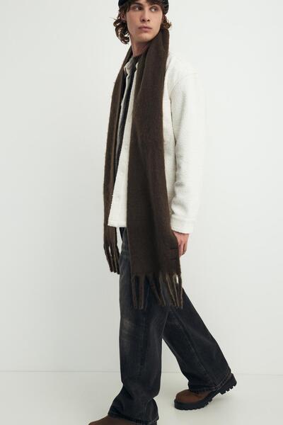 Pull & Bear Düz püsküllü atkı