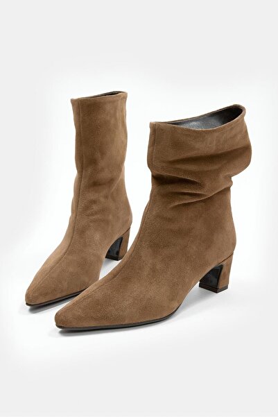 NILUFARR Dante Sigaro Suede Genuine Leather Heeled Boots