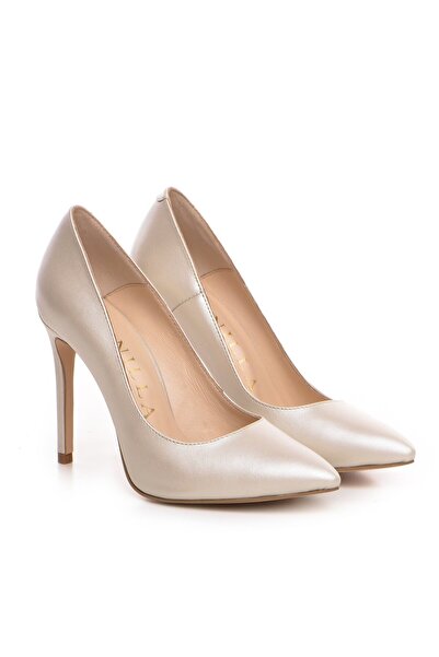 Vanilla Days Corina Ivory Stiletto Heels - Genuine Leather, 10cm Thin Heels for Brides