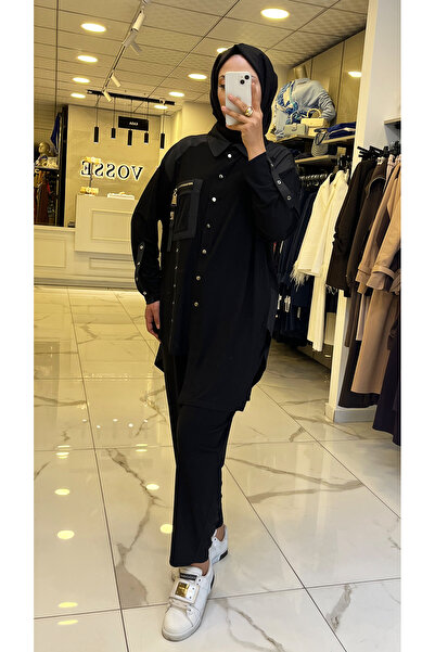 Vosse Gazella Siyah Paraşüt Detaylı Takım