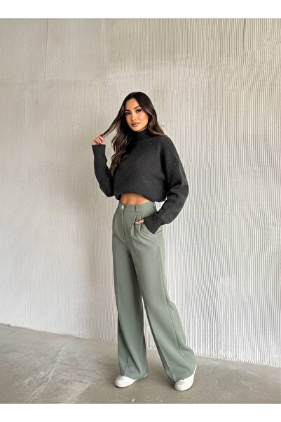 MIZUKI Women's Pleated Fabric Atlas Palazzo Pants