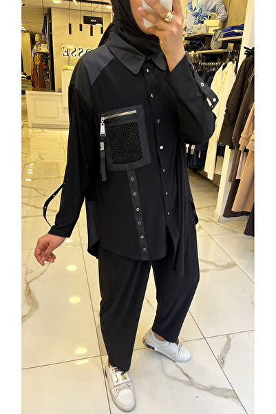 Vosse Gazella Siyah Paraşüt Detaylı Takım