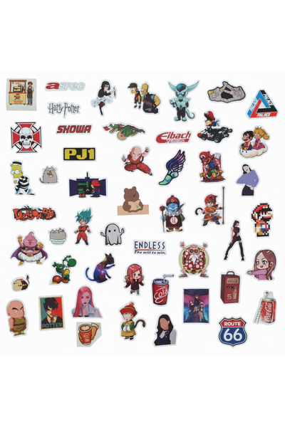 Otto Common مجموعة ملصقات (50 قطعة) - ملصقات فينيل كرتونية وأنيمي وشعارات لأج...