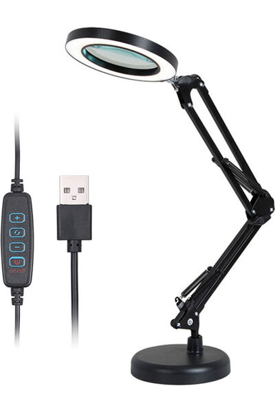 HALAMODO مصباح مكتب LED أسود 43x7.5x26.5 سم