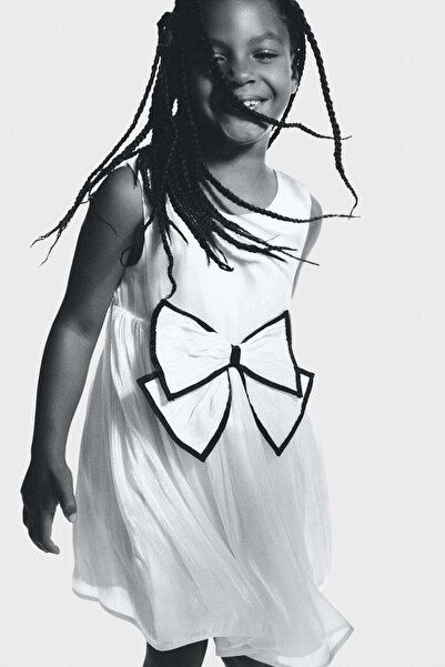 H&M Bow-detail organza dress