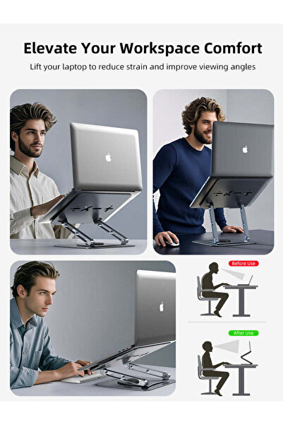 Cabletime Adjustable 360° Rotating Laptop Stand