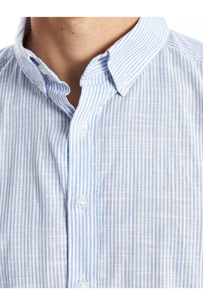 LC Waikiki Чоловіча сорочка з попліну в смужку з довгим рукавом