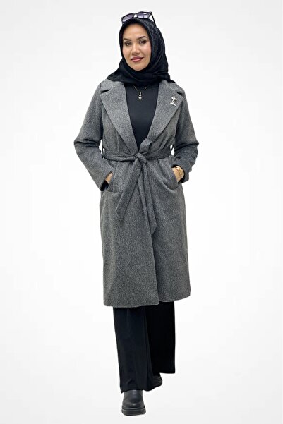 Aynaz Broşlu Kaşmir Kaban 140193