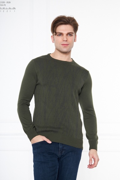 BRAN Cotton Self-Patterned Men's Sweater