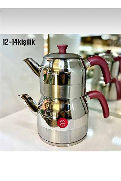 shop Çelik çaydanlık takımı silikon kulp jumbo boy 12-14 kişilik