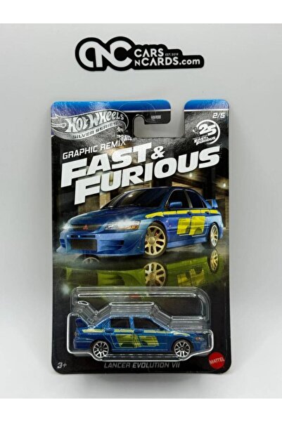 HOT WHEELS Silver Series Fast & Furious Tooned ' Lancer Evolution VII 1/64 Model Araba
