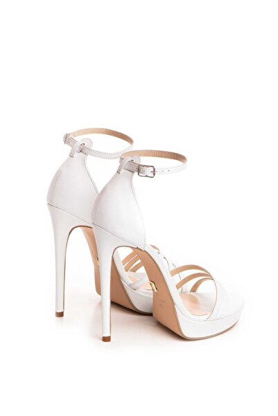 Vanilla Days Christine High Stiletto Sandals, Genuine Leather, White