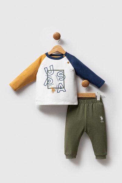 U.S. Polo Assn. 6-36 Months Licensed U.S. Polo Assn. Baby Boy Suit-Khaki