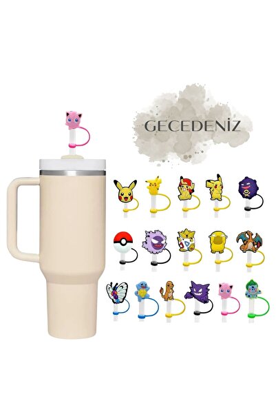 GECEDENİZ Thermos Compatible Straw Stopper Jigglypuff Pokemon