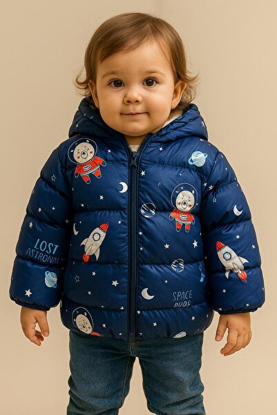 Mcr Unisex Children's Fleece Hooded Wind Resistant Inflatable Winter Coat & J...