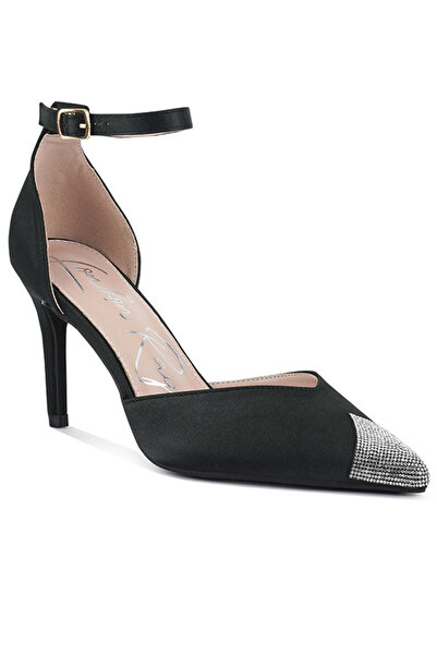 london Rag Women Black Toe Cap Embellished Sandals