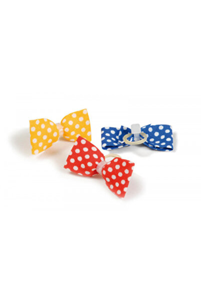 Record Elastic de păr cu fundă - imprimeu cu buline