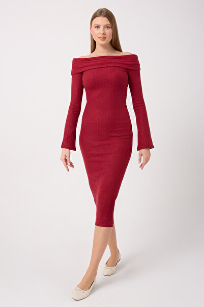 Silk & Spice Women's Corded Fabric Knitted Fabric Madonna Collar Spanish Slee...