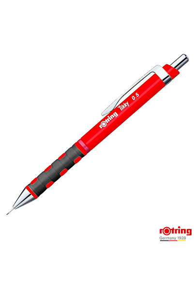 Rotring 0.5mm Mechanical Pencil with Ergonomic Design for Writing and Drawing, with Vibrant Red Finish