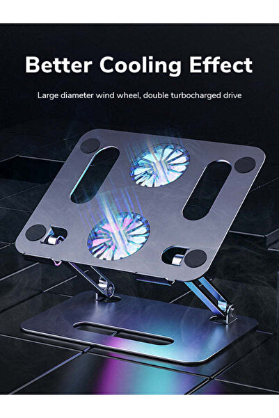 Cabletime Folding Adjustable Laptop Stand Holder with Cooling Fan