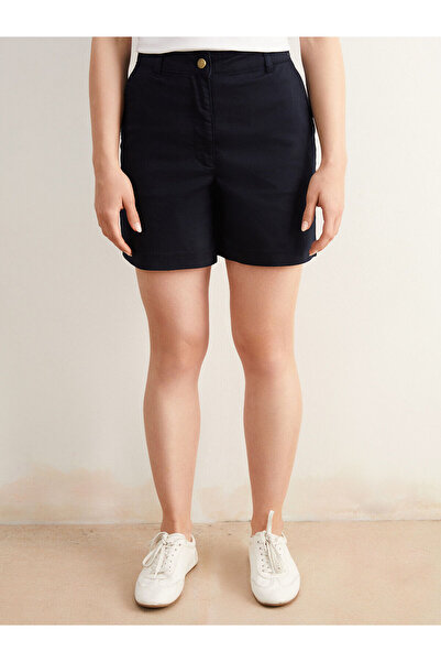 LC Waikiki Navy Blue Petite Standard Fit Gabardine Women's Shorts