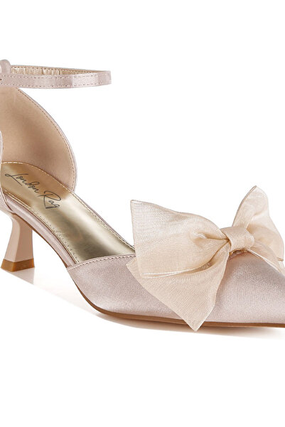 london Rag Women Bow Detail Satin Sandals in Beige