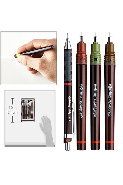 Rotring Isograph Master Kit for Advanced Technical Drawing, Superior Set with 3 Pens